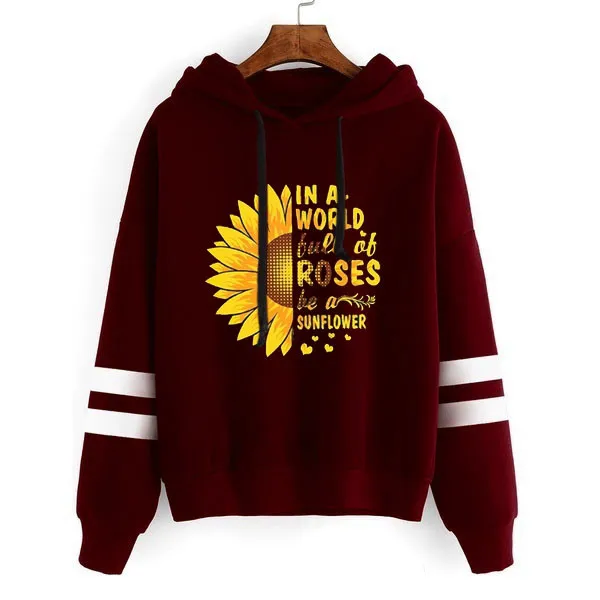Hoodies Women Hoodies And Sweatshirts Women Autumn 2019 Print Striped Hooded Collar Long Sleeve Streetwear Harajuku Hoodie