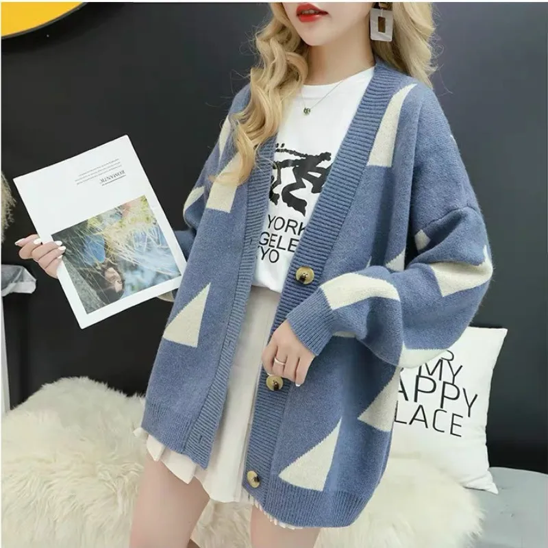 New Korean version of commuting Slouchy loose knit coat cardigan New Korean version of commuting Slouchy loose knit coat cardigan