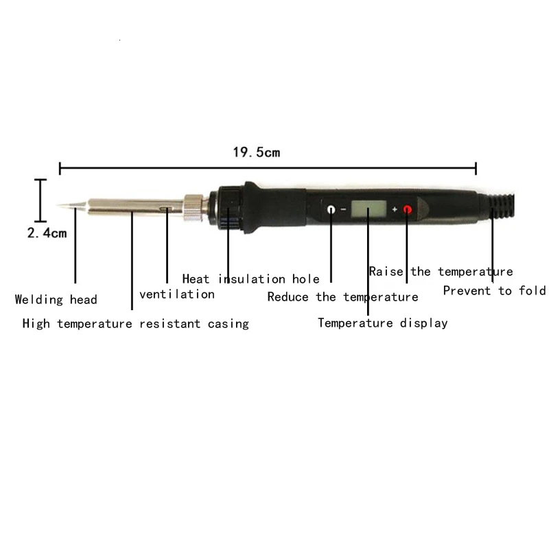 FGHGF 220V 80W Digital Electric Soldering Iron Temperature Adjustable LCD Display Solder WeldingIron Tool Kit