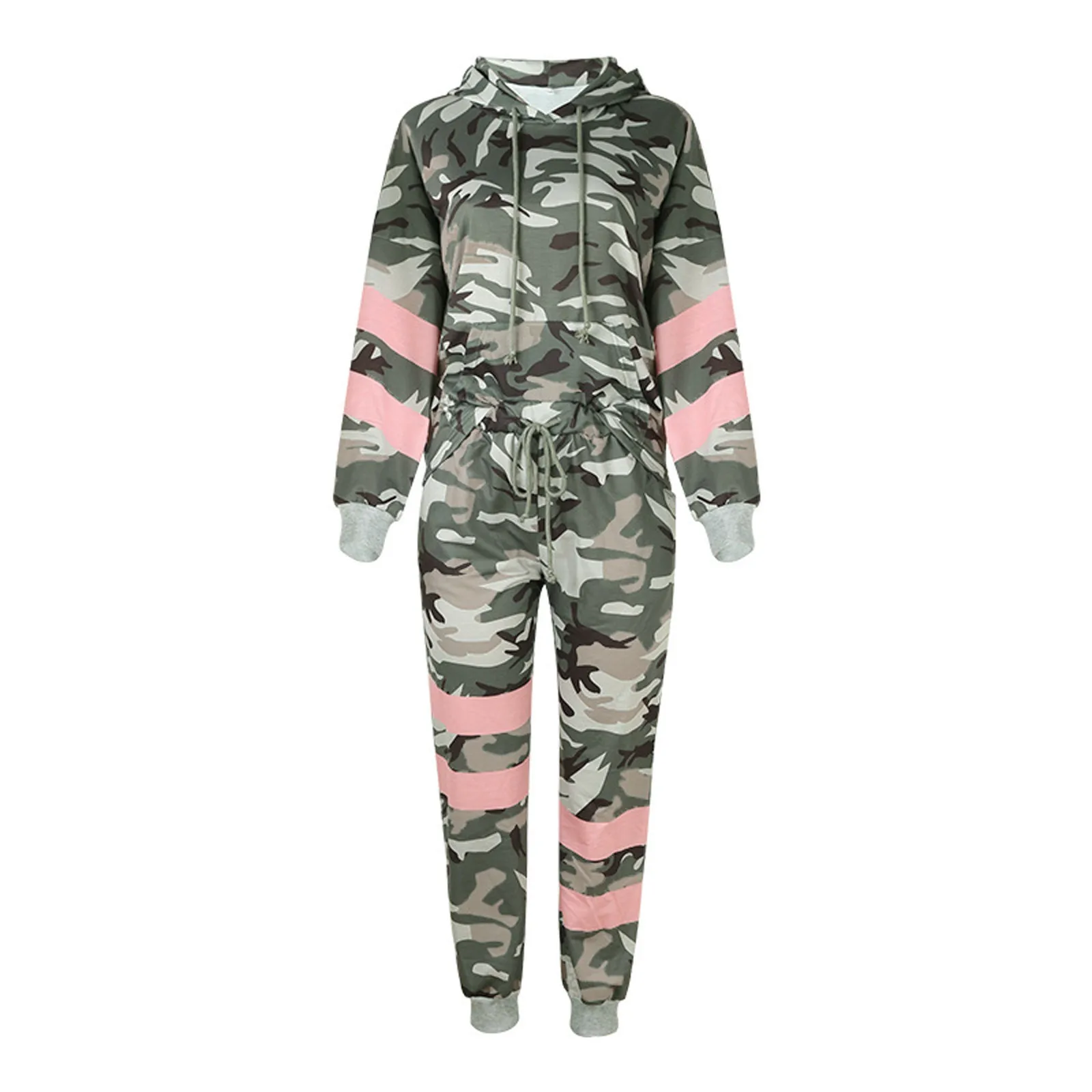 Fashion Women Camouflage Tracksuit Hooded Long Sleeve Tops Sweatpants Suit Two Piece Set Matching Set Casual Sport Set#g30 2