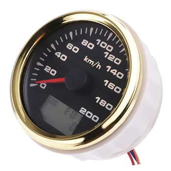 

Marine GPS Speedometer Boat Speed Meter With Speedometer Sensor 7 Color Backlight 85 MM Gold Bezel Fit For Audi A3 Motorcycle