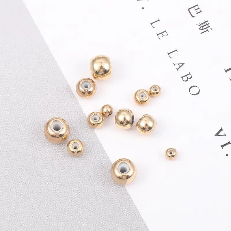10pcs/lot Big Hole Copper Stopper Silicon Beads Adjustment Spacer Charm Beads For European Screw Off End Bracelet Jewelry Making