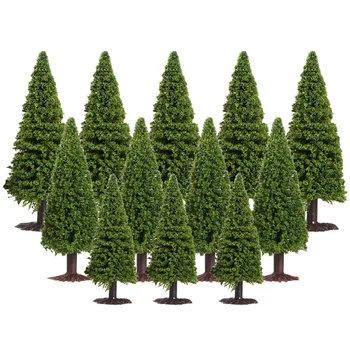 

WINOMO 15pcs 1/100 1/150 1/200 Green Scenery Landscape Model Cedar Trees