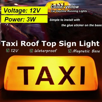 

TAXI Led Indicator Light Sign LED Day Light Car Daytime Running Lights DC 12V 3W Auto Driving Roof Top Cab LED Sign Car Styling
