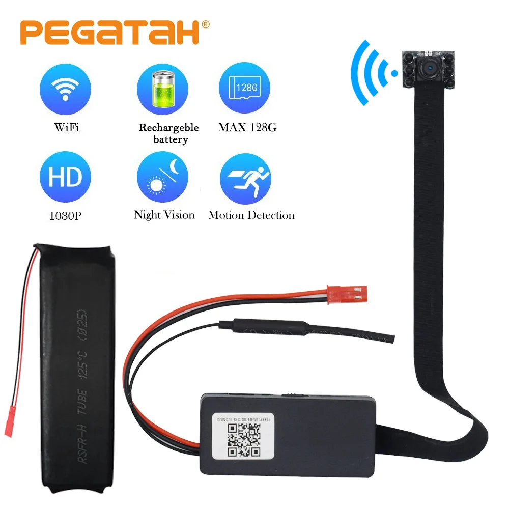 HD1080P мини Wifi камера wifi P2P TF слот видео запись движения обнаружения дистанционное