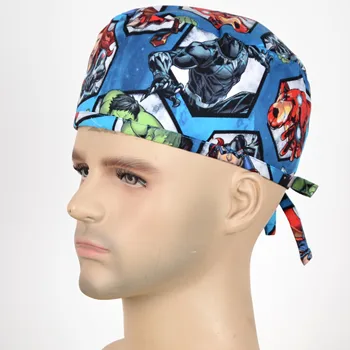 

Men print medica cap in 100% with tie back band for most of the men head