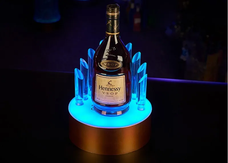 Creative rechargeable LED Luminous Beer Wine Bottle Holder Glowing Champagne Cocktail Drinkware Holder for bar disco party decor