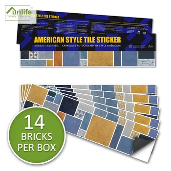 

funlife 14 Piece Paste Environmentally Friendly Wall Sticker Color Retro Pattern Paragraph Restaurant Decorative Wall LB0