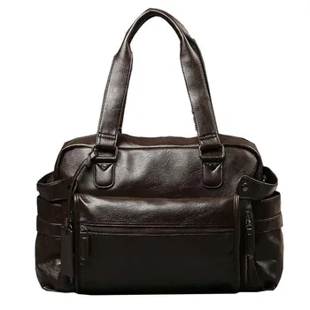 

Men'S Briefcase Messenger Shoulder Bags Large Capacity Handbag Business High Quality Leather Computer Bags Laptop Multifunction