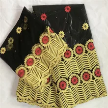 Высокое качество 5 ярдов Базен Riche дизайн Африканский Базен кружевная ткань+ 2 ярдов сетка тюль кружево с бисером KY092720