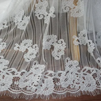 

2019 NEW Soft eyelash lace fabric for dress 1 lot=1 Piece Off white, Black in stock! Good quality gowns lace home diy lace TOP!