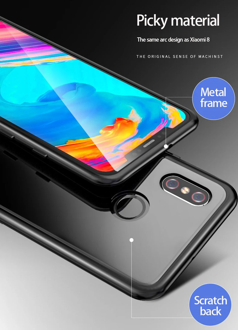 Магнитный адсорбционный металлический чехол для телефона для Xiao mi Red mi Note 7 5 6 Pro 6A mi 9CC 8 Pro lite SE POCO F1, закаленное стекло, Магнитная крышка