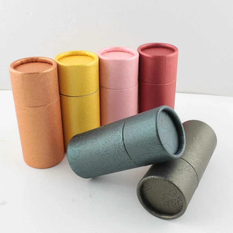 

wholesale 20pcs/lot Essential Oil Bottle Packaging Box Gift Paper Tube Packing Box With Lid Round Paper Cardboard Boxes
