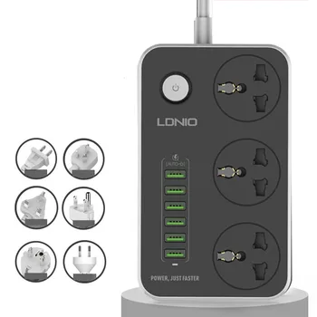 

1.5m Smart Socket Plug Wireless Remote Cable Power Board 6 Hole Usb Fast Charging 3100ma 100v-240v Eu Us Uk Regulation#gb40