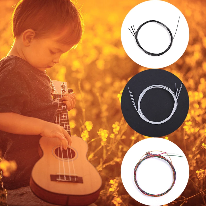

Ukulele Guitar Strings Parts Kit Universal Portable Super Light Copper