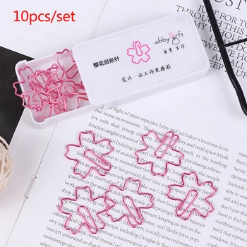 

10PCS Rose Gold Love Paper Clip Creative Modeling Clip metal Office Accessories Paperclips Metal Paper Clips Bookmark