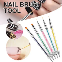 

5pcs Nail Art Brush Tools Set Gel Builder Painting Drawing Carving Brushes Pens Cuticle Pusher Tool Colorful Drawing Pen Tools