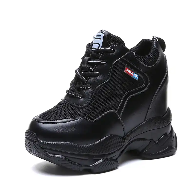 ファッション秋高プラットフォームスニーカー女性厚いソールの靴10センチメートルかかとウェッジスニーカー女性通気性メッシュカジュアルシューズ レディースヴァルカナイズシューズ Aliexpress