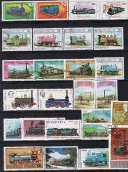 

50Pcs/Lot Old Stream Train Stamp Topic All Different From Many Countries NO Repeat Postage Stamps with Post Mark for Collecting