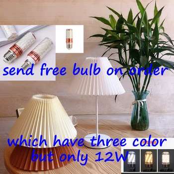 

Abajur free three color 12Wbulb Modern Korean plain Series desk lamps for college dormitories, home decoration and bedroom lamps