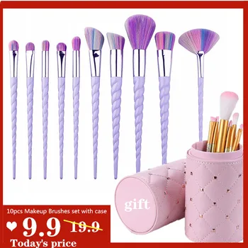 

Unicorn Diamond Makeup Brushes with Case PU Leather Travel Pen Holder Storage Cosmetic Brush Bag Brushes Organizer MakeUp Tool