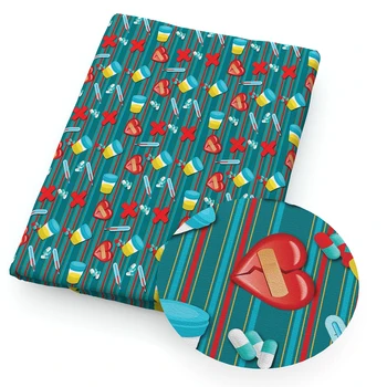 

David accessories 50*145cm Nurse Heart Candy Polyester Cotton Fabric for Sewing Dress Cloth Making DIY Cushion Cover,c12503