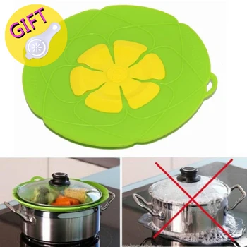 

Kitchen Gadgets Silicone lid Spill Stopper Cover For Pot Pan Home Kitchen Cooking Tools Flower Cookware Kitchen Accessories