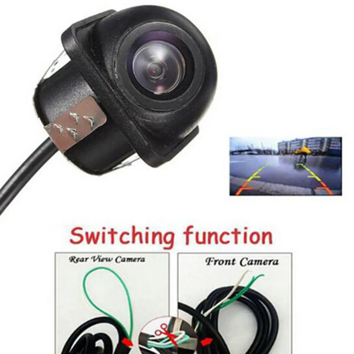 

DC12V 170Â° Car Rear Side Front Mirror View CCD Front Backup Parking Reversing Camera Waterproof Car Replacement Accessories