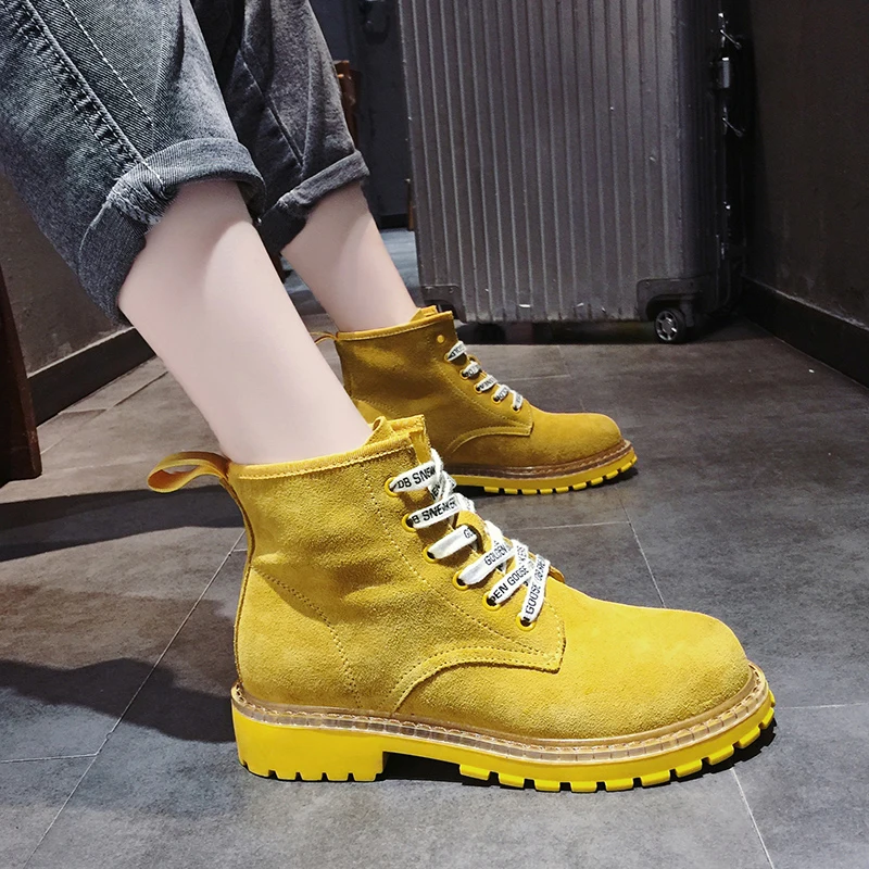 

Rock Shoes Woman Zipper Luxury Designer Autumn Boots Lace Up Booties Ladies Flat Heel Round Toe Martins Fashion Rubber Med 2019
