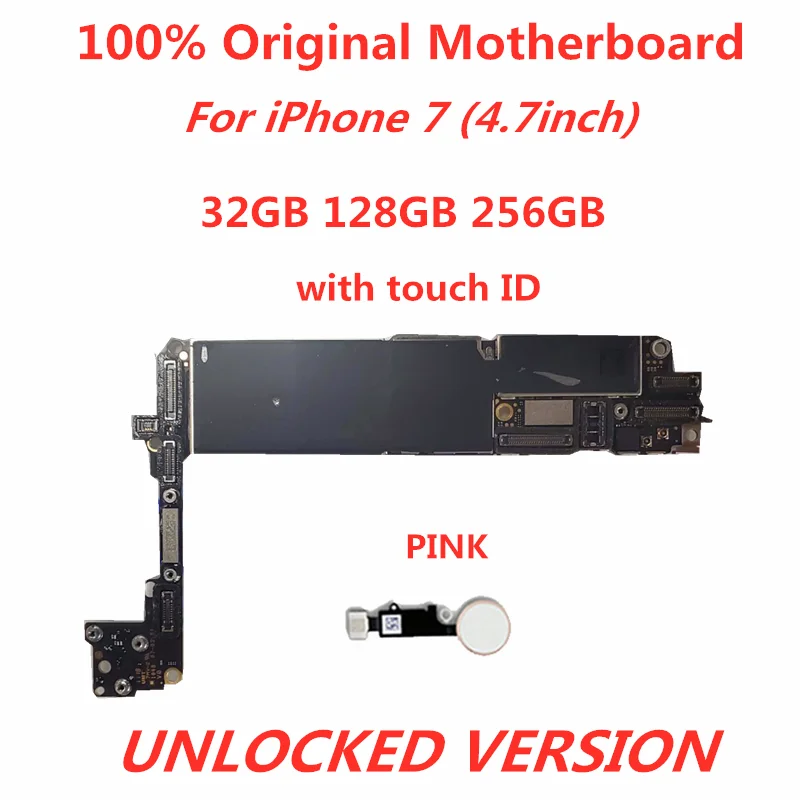 Оригинальная материнская плата для iphone 7 разблокированная с Touch ID/NO ID logic compact icloud