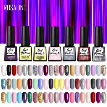 

ROSALIND 7.3ml Gel Polish Soak Off UV 60 Colors Lakiery Hybrydowe Gel Nail Polish For Manicure Need Base Top