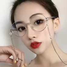 Цепь круглая рамка для очков Мода Чистая красная плоская зеркальная очки для океана рамка ретро очки