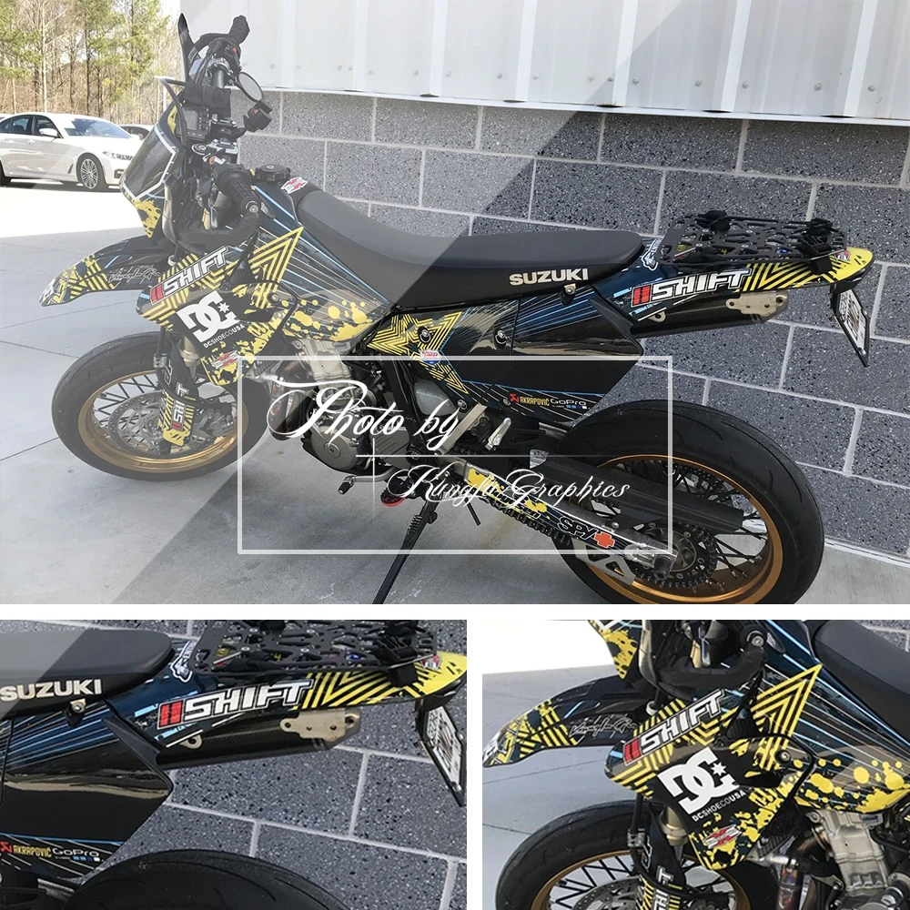 KUNGFU графика стикеры мотокросса Автомобиля Обертывание Для Suzuki DRZ400SM Supermoto DRZ400E Enduro 1999-(Стиль № SZDRSE9919018