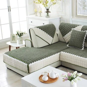 

Thicken Corduroy Sofa Cover Solid Color Sofa Towel Slipcover Polyester Sofa Mat With Non-slip Sofa Couch Cover Corner Towel Mats