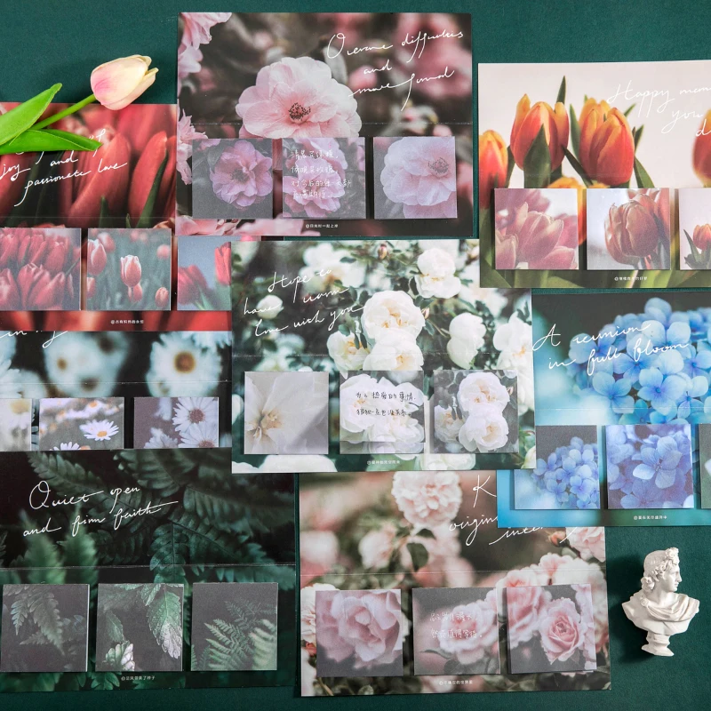 Journamm 60 sztuk Ins stylowe notatniki Daisy kwiaty język kawaii notatki pamiętnik kreatywne notatki Deco Do zrobienia List Scrapbooking Card