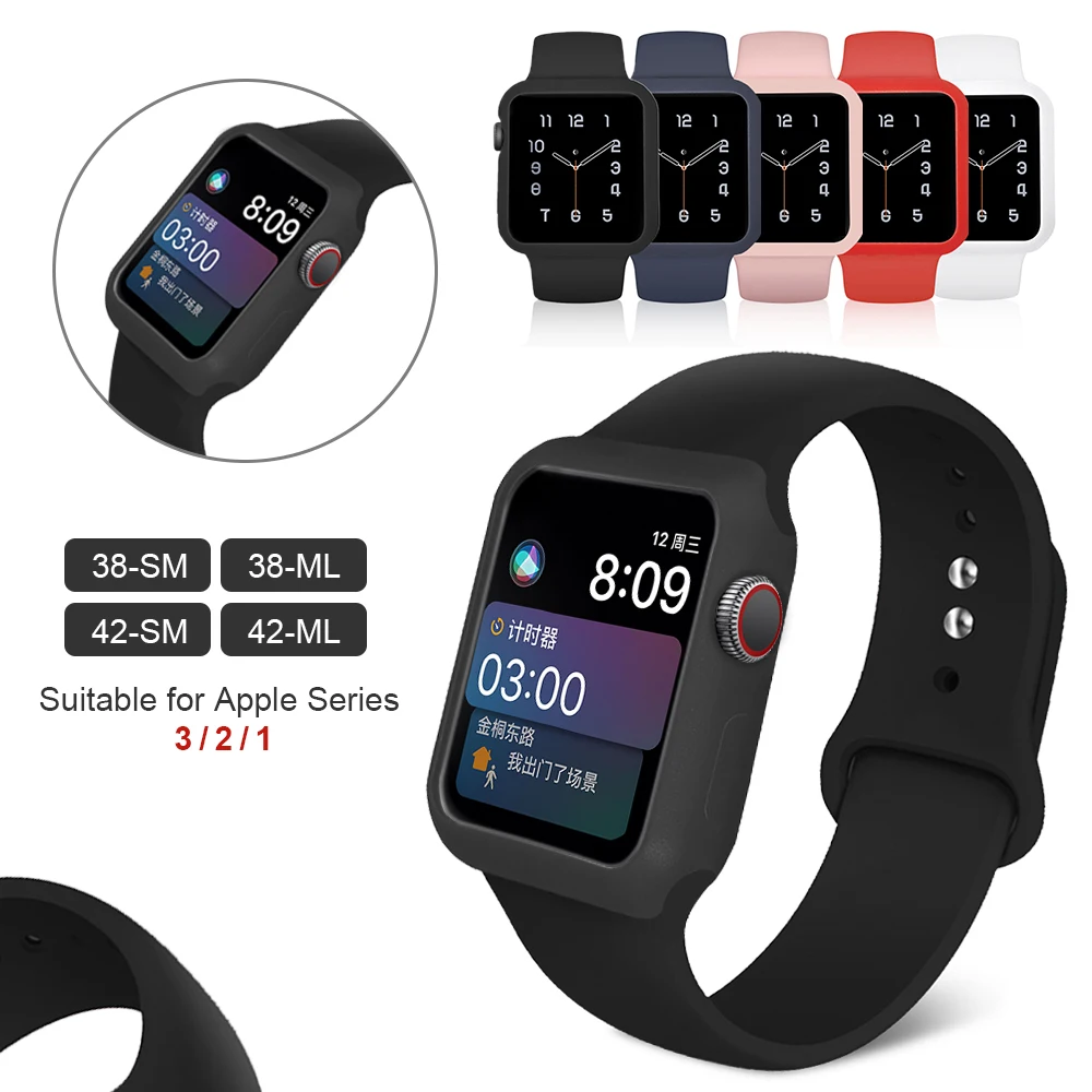 

Sports silicone Band For Apple watch Series 5/4/3/2/1 Replace Bracelet Strap watchband for apple watch 42mm 44mm 38mm 40mm