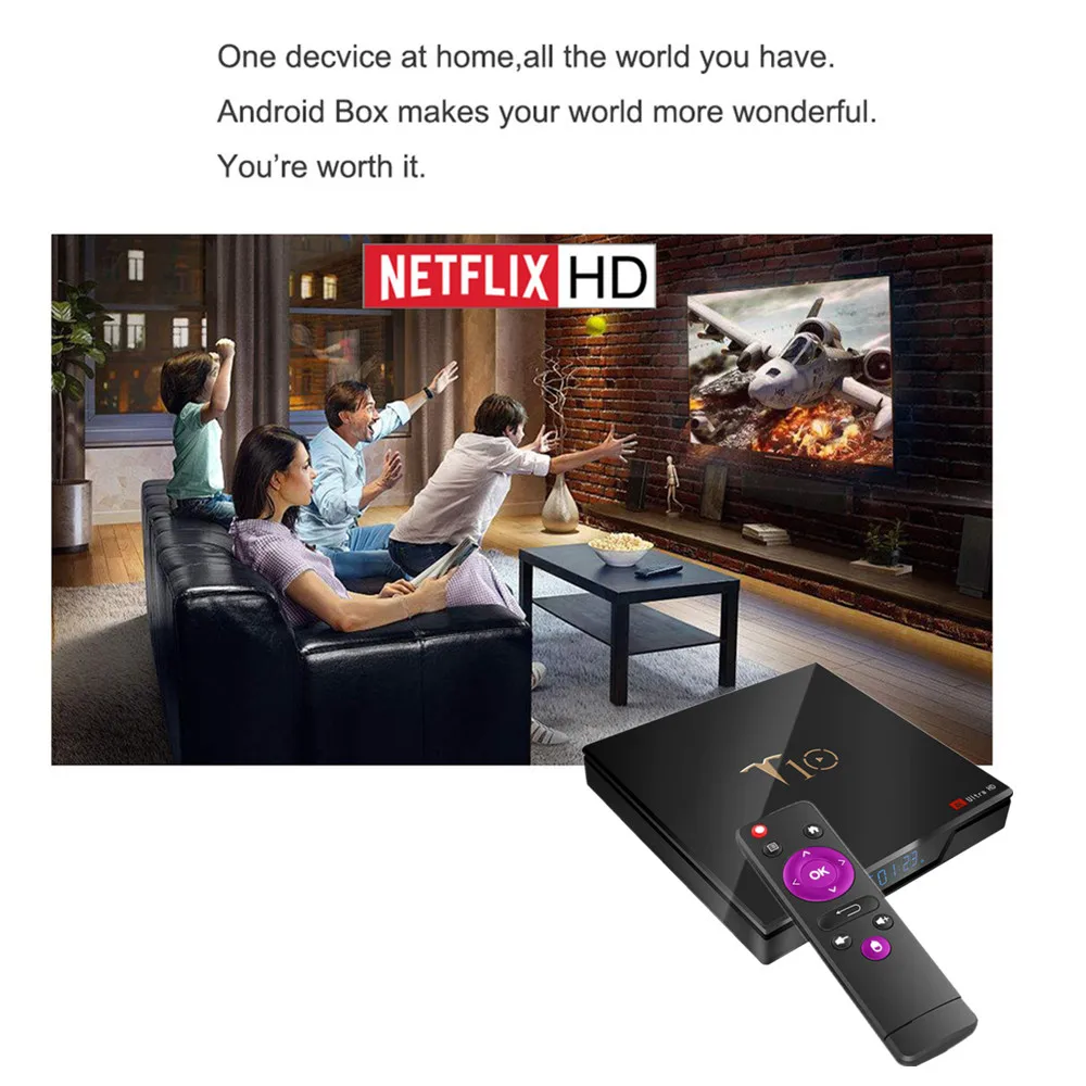 T10 TV Box Android 7.1 Amlogic S905W 2GB 16GB Quad Core Media Player 2.4G Wifi 4K HDR10 Smart Set Top Box