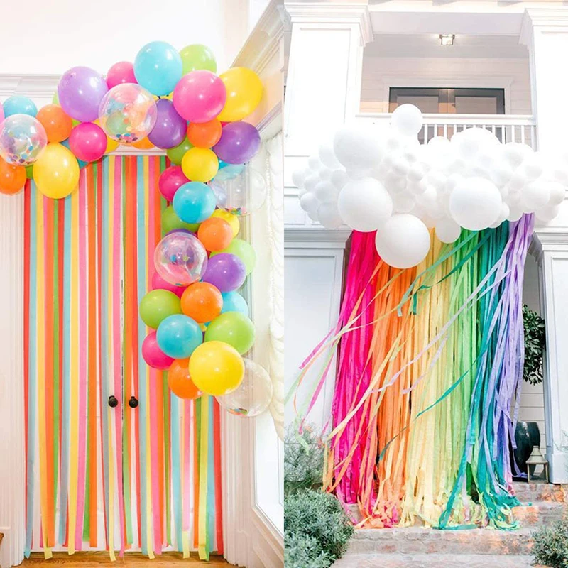 Rainbow Crepe Paper Decorative Streamers 70 Metres 7 Colours