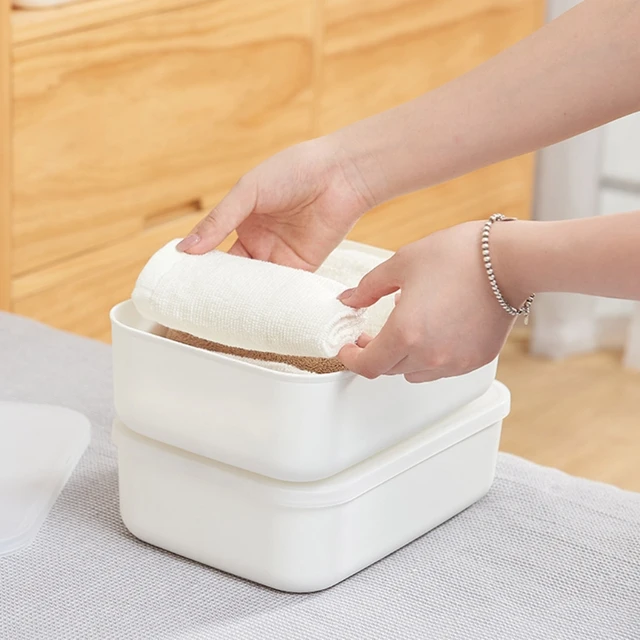 PP Plastic Storage Bins, White Storage Box with Handle Stackable