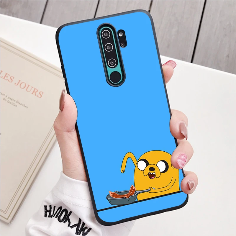 xiaomi leather case handle adventure time black Silicone Phone Case For Redmi note 9 8 7 Pro S 8T 7A Cover xiaomi leather case charging Cases For Xiaomi