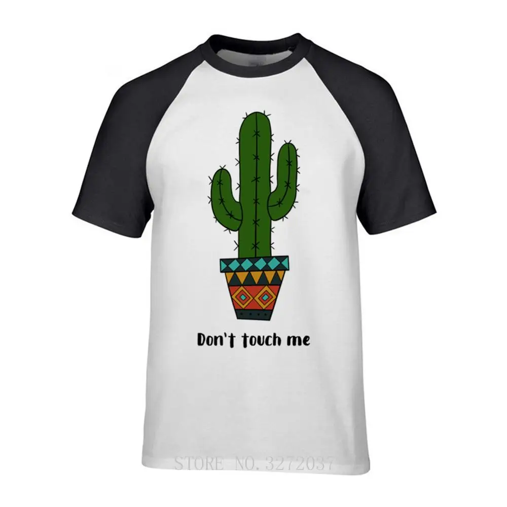 Don't touch me кактус письмо печати Футболка мужская короткий рукав О образным