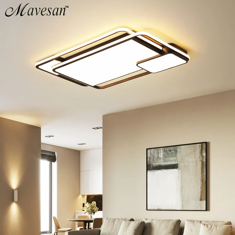 

Led Ceiling lamp For Living Room Bedroom Study Room Home Deco AC85-265V Modern Black Ceiling Light surface mounted Ceiling Lamp
