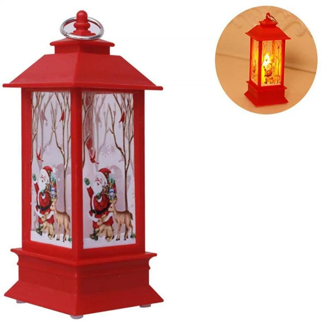 Рождественский подсвечник, подвесной светильник, имитирующий светодиодный чайный светильник праздничный стол, печатные свечи для Рождественского украшения, вечерние