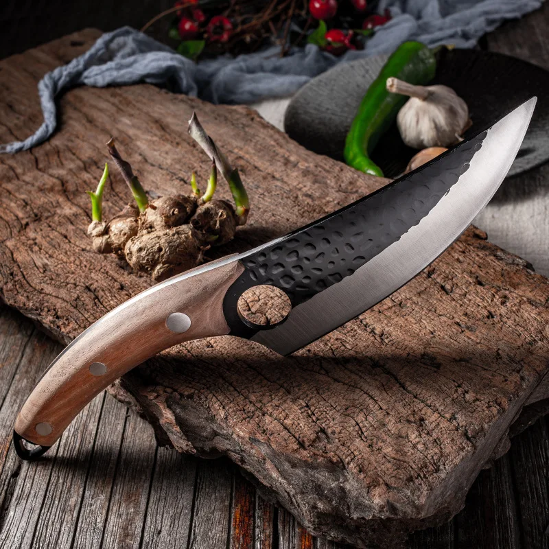 Kitchen Chef Knife Viking Knife with Sheath Japanese Forged Japan Knives  Boning Knife Meat Knives Outdoor Camping BBQ Knife