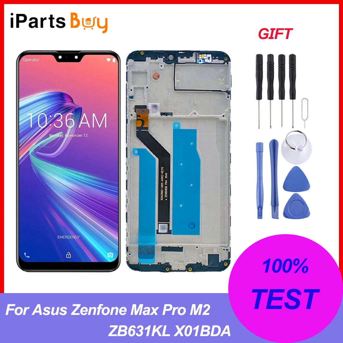 

ЖК-экран и дигитайзер в сборе с рамкой для Asus Zenfone Max Pro M2 ZB631KL X01BDA