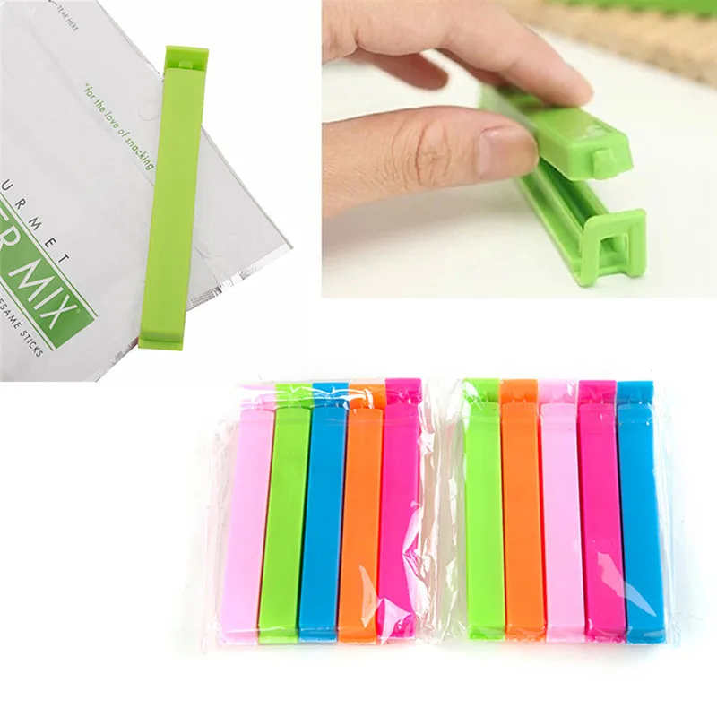 

10Pcs/lot Portable Kitchen Sealing Clips Storage Food Snack Sealing Bag Clips Plastic Sealer Clamp Tool Bag Clips for Kitchen