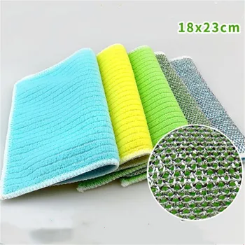 

New Super Absorbent Towels Anti-grease Bamboo Fiber Dish Cloth Household Glass Window Cleaning Cloth Kitchen Absorbent Dishcloth