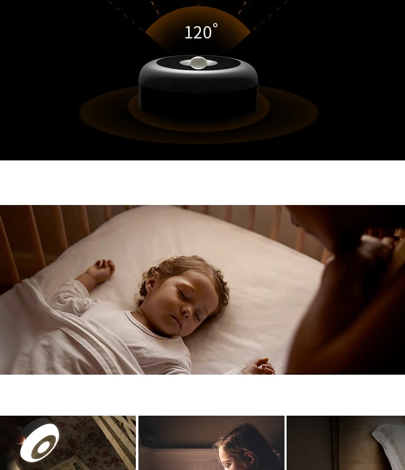 USB Перезаряжаемый умный PIR датчик движения человеческого тела, светодиодный ночник, прикроватный светильник для детской спальни, коридора, гардероба