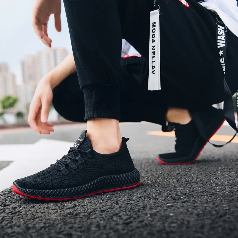 

2019 Summer And Autumn New Style MEN'S SHOES Korean-style Fly-kit Mesh Athletic Shoes Hollow out Breathable Casual Shoes Men's