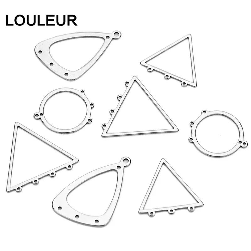 10 шт./лот из нержавеющей стали полые треугольные соединители подвески для браслета ожерелье DIY ювелирных изделий оптом S